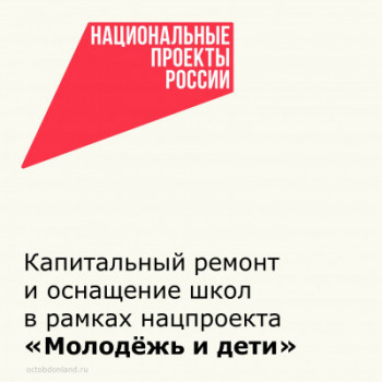 Капитальный ремонт и оснащение школ в рамках нацпроекта «Молодёжь и дети»